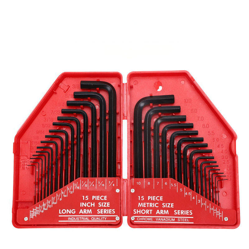 30-Piece Premium L Shape Chrome Vanadium Steel Hex Key Allen Wrench Set