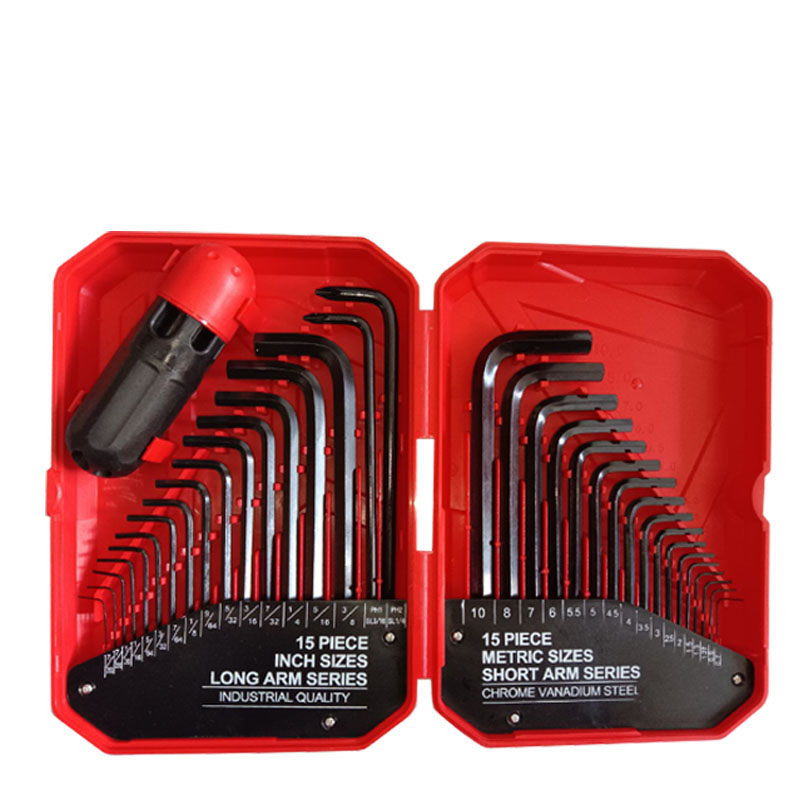 30-Piece Premium L Shape Chrome Vanadium Steel Hex Key Allen Wrench Set