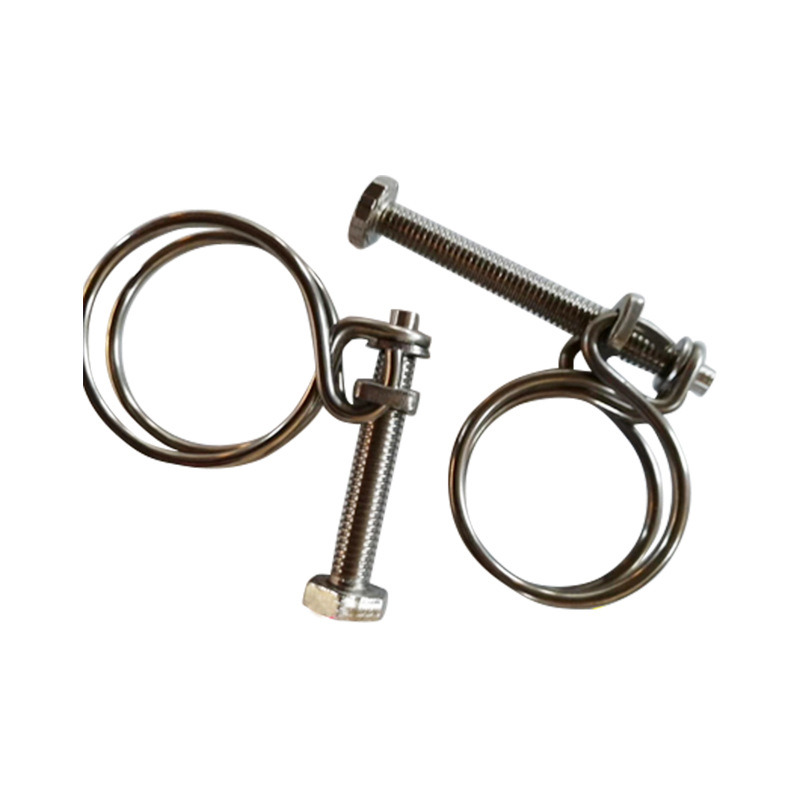 Stainless Steel Heavy Duty Double Wire Tube Pipe Clips Plumbing Adjustable T-Bolt Hose Clamp