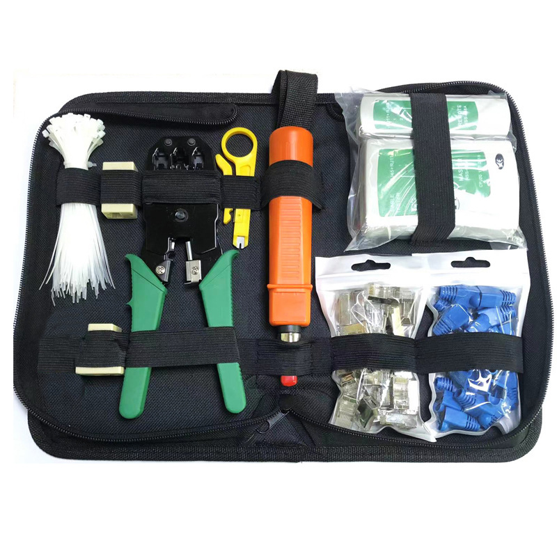 11 in 1 Network Tool Kit Portable Ethernet Cable Crimper Kit Ethernet Crimping Tool Power Tool Combination Kits