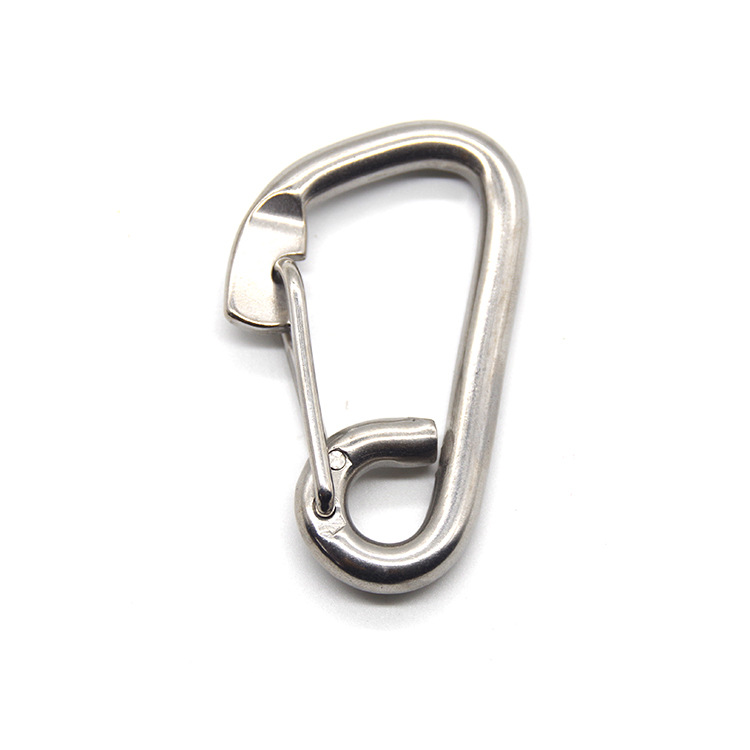 304 Stainless Steel Spring Snap Hook Marine Carabiner Grade Safety Clip Heavy Duty Carabiner Hook with Eye for Ship Boat