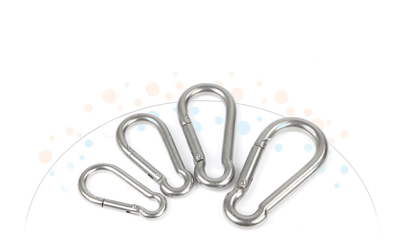 304 Stainless Steel Carabiner Snap Spring Hook Outdoor D Ring Chain Quick Link Lock Fastener