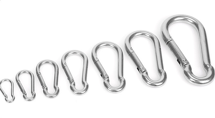 304 Stainless Steel Carabiner Snap Spring Hook Outdoor D Ring Chain Quick Link Lock Fastener