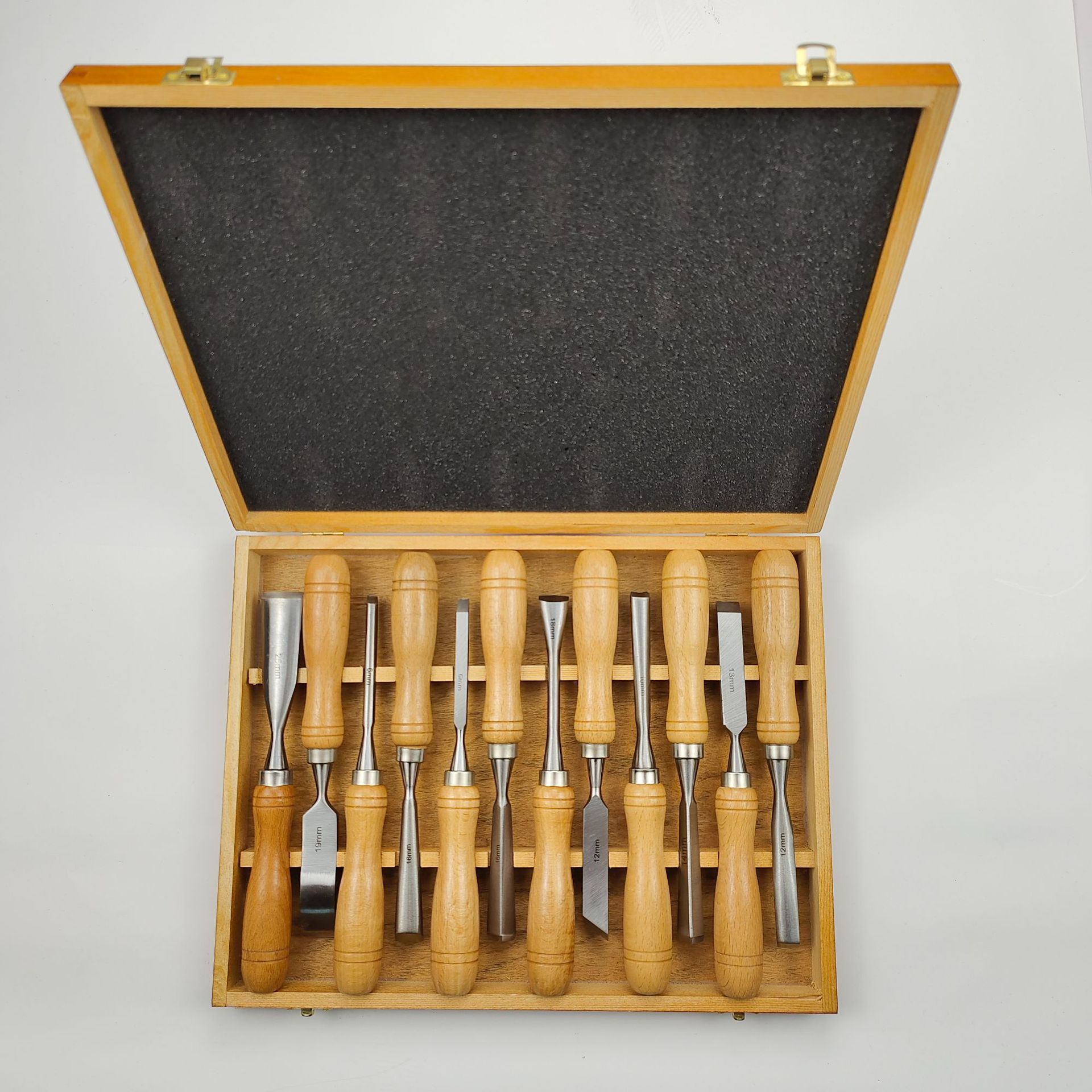 12-Piece CR-V Steel Wood Chisel Set Wood Carving Chisels