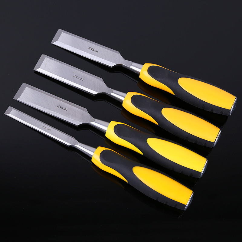 4PCS CR-V Steel Wood Carving Tools Woodworking Flat Chisels Full Size Wood Carving Knifes