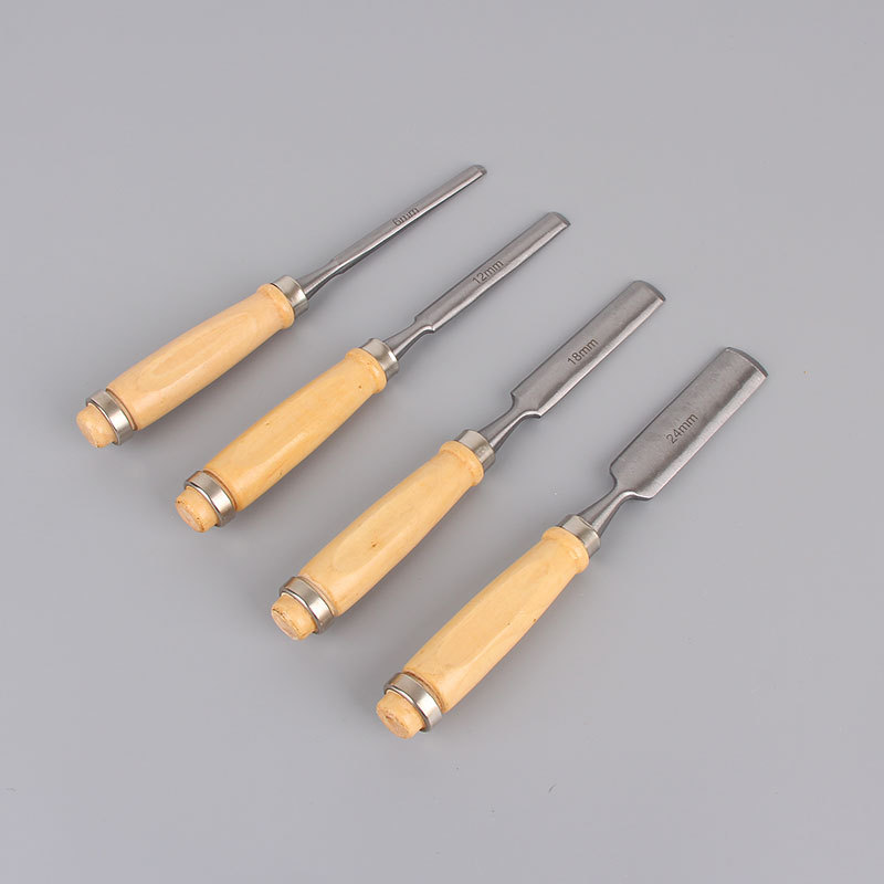 4 Pcs 6mm 12mm 18mm 24mm Half Round Chisels Inner Edge DIY Wood Gouge Chisel Woodworking Tool Chisel Set