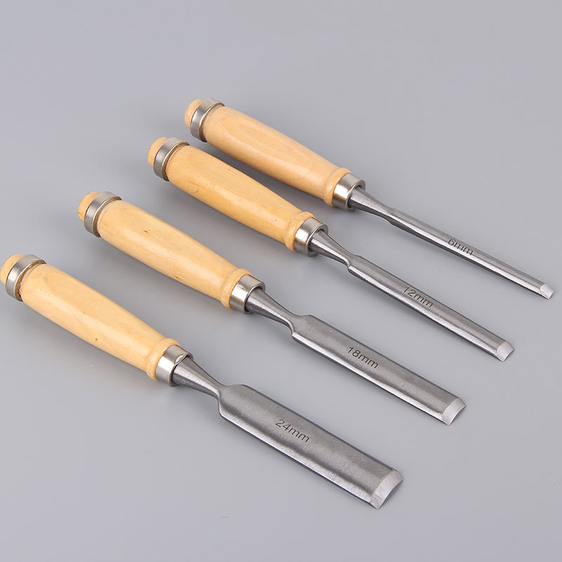 4 Pcs 6mm 12mm 18mm 24mm Half Round Chisels Inner Edge DIY Wood Gouge Chisel Woodworking Tool Chisel Set