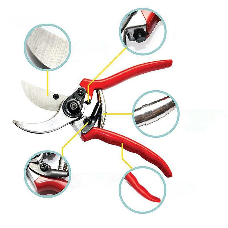 Popular Red Garden Pruning Tools Steel Alloy Bypass Pruning Shears