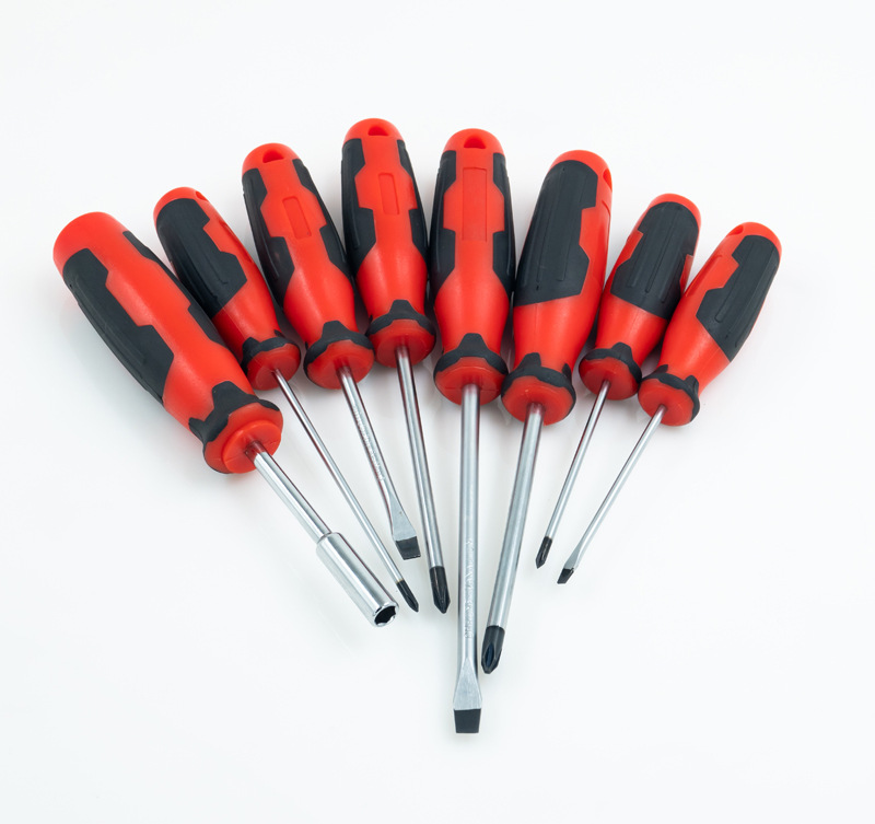 Strong Magnetic Cross Screwdriver Straight Screwdriver Set with Grey Massage Handle