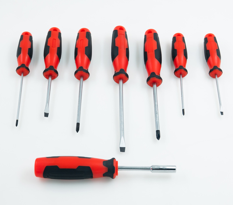 Strong Magnetic Cross Screwdriver Straight Screwdriver Set with Grey Massage Handle