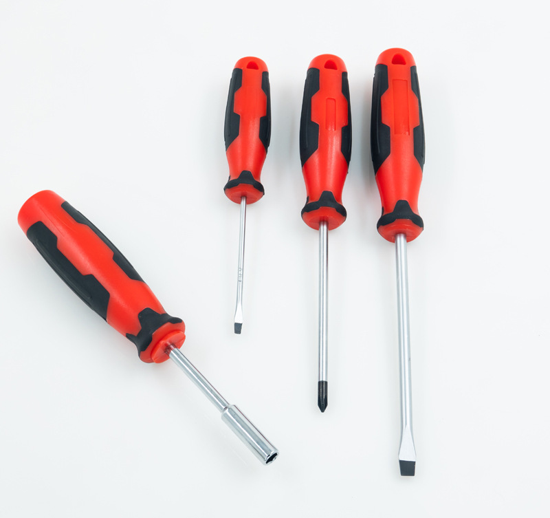 Strong Magnetic Cross Screwdriver Straight Screwdriver Set with Grey Massage Handle